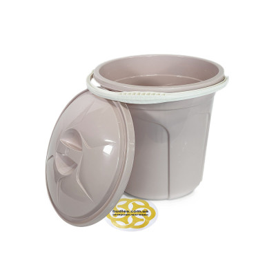 Будкрам купити Відро пластикове з кришкою та ручкою 20Л LUX, кругле, блідо-рожевий SNMZ Відро пластикове з кришкою та ручкою 20Л LUX, кругле, блідо-рожевий SNMZ 2
