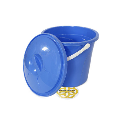 Будкрам купити Відро пластикове з кришкою та ручкою 10Л LUX, кругле, блакитний SNMZ Відро пластикове з кришкою та ручкою 10Л LUX, кругле, блакитний SNMZ 2
