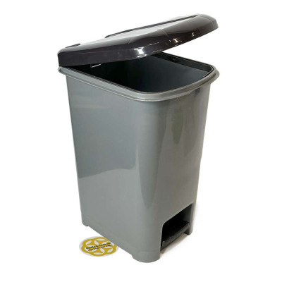 Будкрам купить Ведро для мусора с педалью 30 Л прямоугольное, пластик, серый SNMZ Ведро для мусора с педалью 30 Л прямоугольное, пластик, серый SNMZ 2