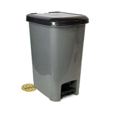 Будкрам купити Відро для сміття з педаллю 30 Л прямокутне, пластик, сірий SNMZ