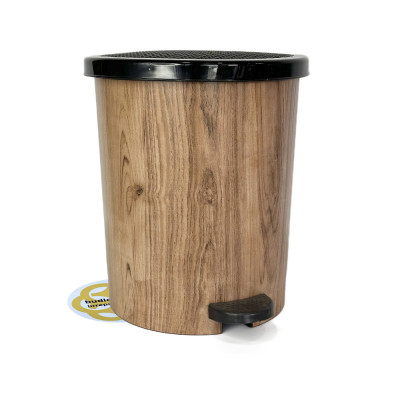 Будкрам купить Ведро с педалью WOOD 22Л, пластик, с узором и внутренним ведром SNMZ