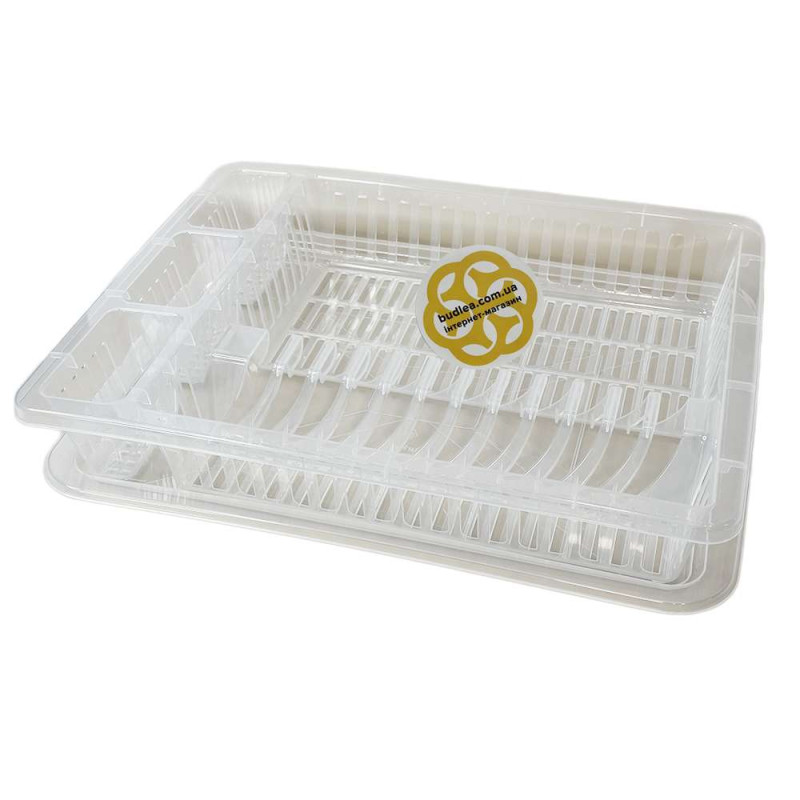 Будкрам купить Сушилка для посуды с поддоном, пластик, прозрачный SNMZ