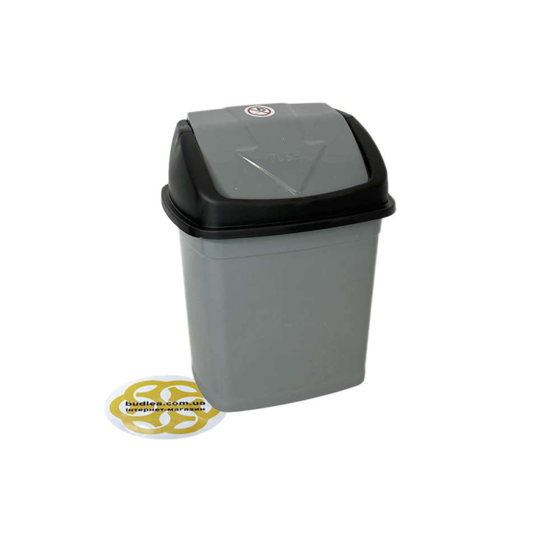 Будкрам купить Мусорное ведро 5Л FLAT CLICK пластик, серый SNMZ