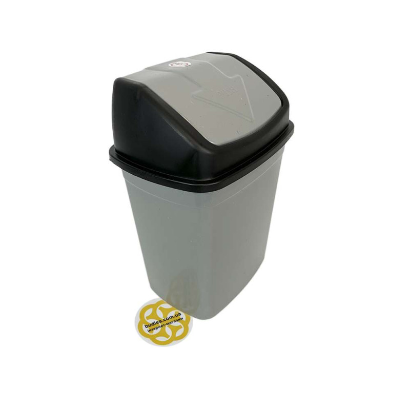 Будкрам купити Відро для сміття 10Л FLAT CLICK пластик, сірий SNMZ