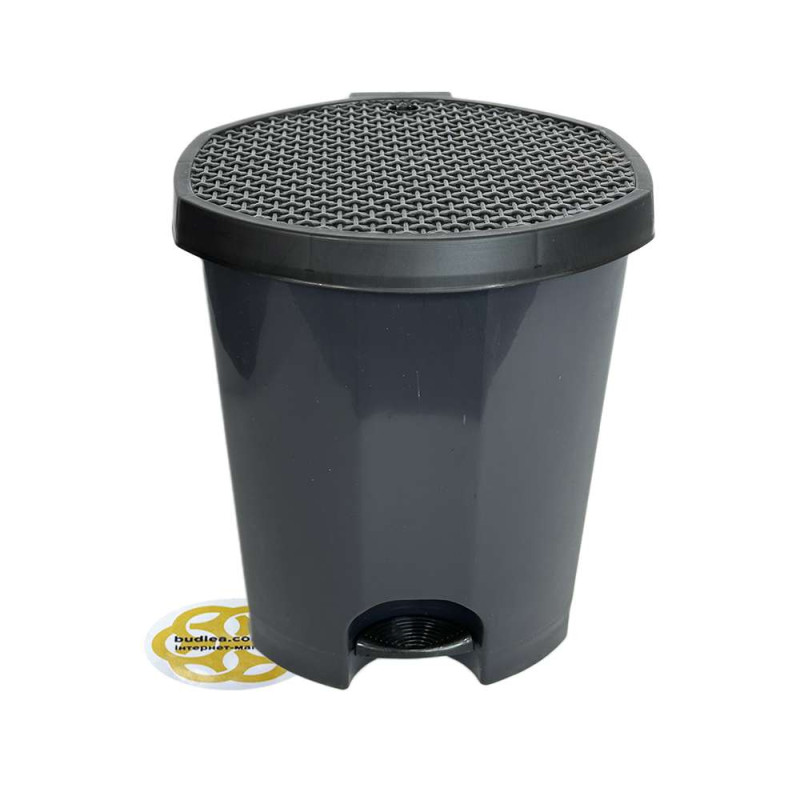 Будкрам купити Відро для сміття 11Л з педаллю FLAT овальне, темно-сірий SNMZ