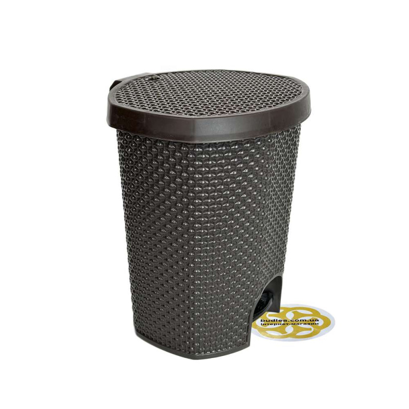 Будкрам купити Відро для сміття 11Л з педаллю RAINDROP овальне, пластик, шоколад SNMZ