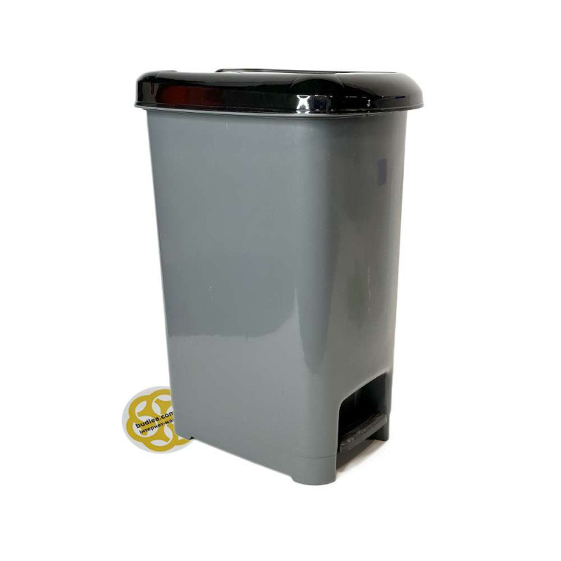 Будкрам купити Відро для сміття з педаллю 20 Л прямокутне, пластик, сірий SNMZ