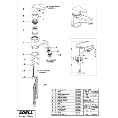 Будкрам купити Змішувач для раковини ADELL Sanpreis Змішувач для раковини ADELL Sanpreis 4