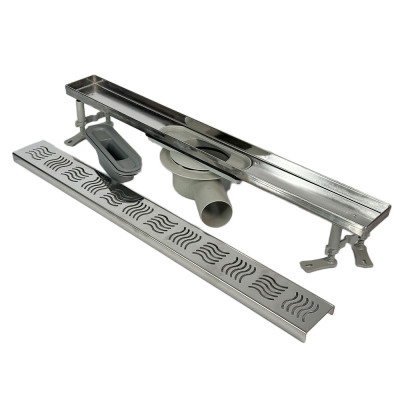 Будкрам купить Трап для душа CLASSIC LEGAL  60 см, горизонтальный,  поворотный сифон, с гидрозатвором, решетка волна Sanpreis Трап для душа CLASSIC LEGAL  60 см, горизонтальный,  поворотный сифон, с гидрозатвором, решетка волна Sanpreis 2