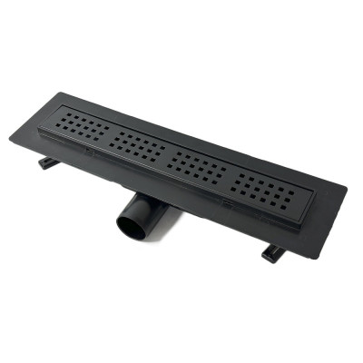 Будкрам купити Душовий трап BLACK 40 см з фланцем, горизонтальний, гідрозатвор, грати квадрат, чорний Sanpreis Душовий трап BLACK 40 см з фланцем, горизонтальний, гідрозатвор, грати квадрат, чорний Sanpreis 3