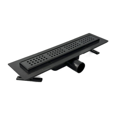 Будкрам купити Душовий трап BLACK 40 см з фланцем, горизонтальний, гідрозатвор, грати квадрат, чорний Sanpreis Душовий трап BLACK 40 см з фланцем, горизонтальний, гідрозатвор, грати квадрат, чорний Sanpreis 2