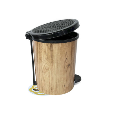 Будкрам купить Ведро с педалью WOOD 11Л, пластик, с узором SNMZ