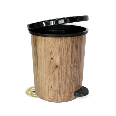 Будкрам купить Ведро с педалью WOOD 22Л, пластик, с узором SNMZ