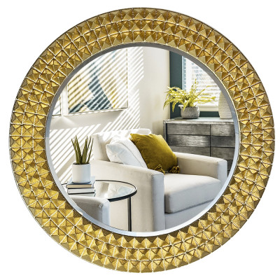 Будкрам купить Зеркало круглое PYRAMIDS 80 см настенное большое, рама МДФ Sanpreis