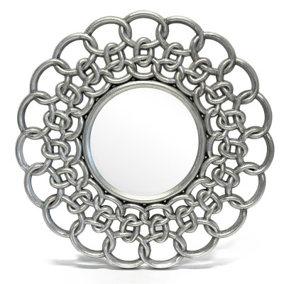 Будкрам купити Дзеркало кругле Ланцюги Ø94 см з фаскою 10 мм, настінне велике, різьблена рама МДФ Sanpreis Дзеркало кругле Ланцюги Ø94 см з фаскою 10 мм, настінне велике, різьблена рама МДФ Sanpreis 3