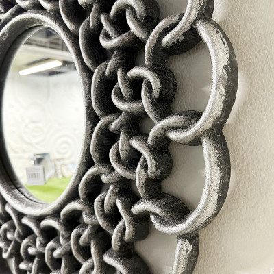 Будкрам купити Дзеркало кругле Ланцюги Ø65 см настінне велике, різьблена рама МДФ Sanpreis Дзеркало кругле Ланцюги Ø65 см настінне велике, різьблена рама МДФ Sanpreis 3