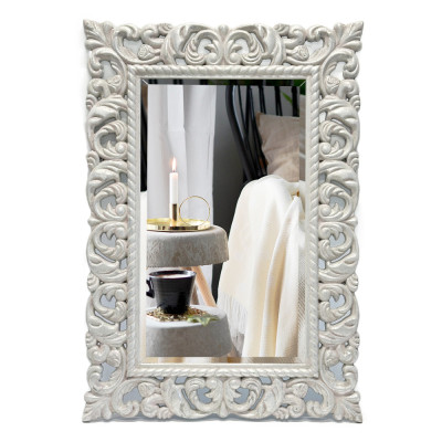 Будкрам купить Зеркало настенное ПЕРЛАМУТР 70х100 см, рама МДФ резная Sanpreis