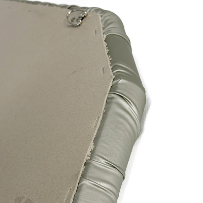 Будкрам купити Дзеркало настінне з фацетом у рамі з тканини 68х81 см, сірий Sanpreis Дзеркало настінне з фацетом у рамі з тканини 68х81 см, сірий Sanpreis 2