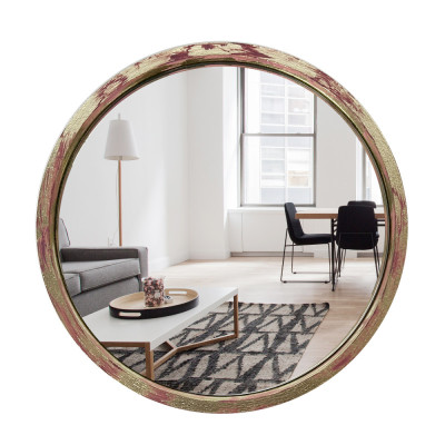 Будкрам купити Дзеркало кругле Ø35 см, настінне, золото поталь Sanpreis