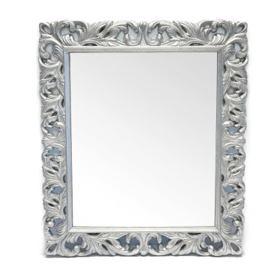 Будкрам купить Зеркало настенное 83х95 см, рама МДФ резная, серебро Sanpreis