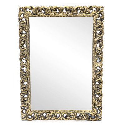 Будкрам купить Зеркало настенное 73х100 см, рама МДФ резная, золото-патина Sanpreis