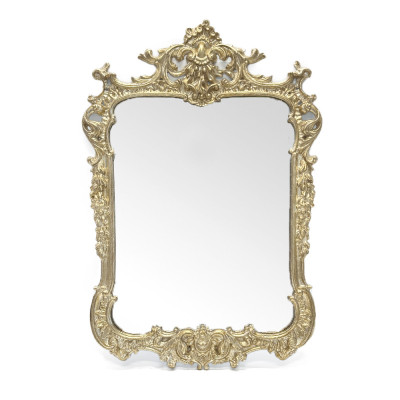 Будкрам купить Зеркало настенное КЛЕТКА 52х72см, рама МДФ резная, золото Sanpreis