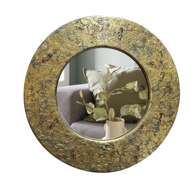 Будкрам купити Дзеркало кругле Ø41.5 см настінне золото порожнє Sanpreis