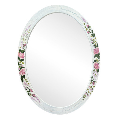 Будкрам купить Зеркало овальное 56.5х75 см настенное большое, рама МДФ, витраж Sanpreis