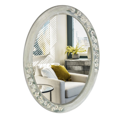 Будкрам купить Зеркало настенное овальное 33х44 см с лепкой Sanpreis