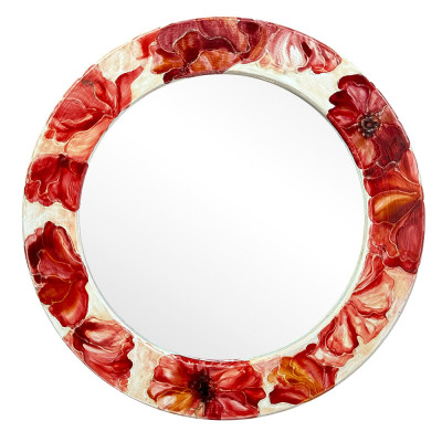 Будкрам купить Зеркало  круглое МАКИ Ø28 см, настенное, рама МДФ розпись Sanpreis