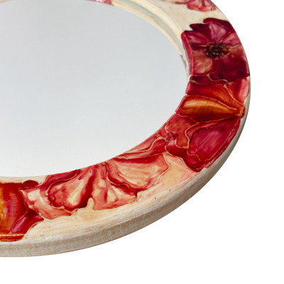 Будкрам купити Дзеркало кругле МАКИ Ø28 см, настінне, МДФ рама розпис Sanpreis Дзеркало кругле МАКИ Ø28 см, настінне, МДФ рама розпис Sanpreis 2