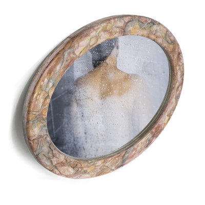 Будкрам купить Зеркало овальное Мрамор 31.5х41.5 см, настенное Sanpreis