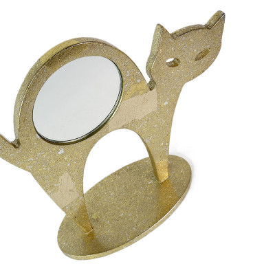 Будкрам купити Декоративна фігурка КІШКА з дзеркалом Ø12.5 золото золото Sanpreis Декоративна фігурка КІШКА з дзеркалом Ø12.5 золото золото Sanpreis 3