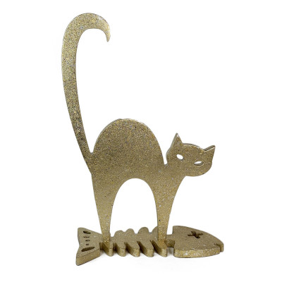 Будкрам купити Фігурка КІШКА з дзеркалом, золото поталь Sanpreis Фігурка КІШКА з дзеркалом, золото поталь Sanpreis 2