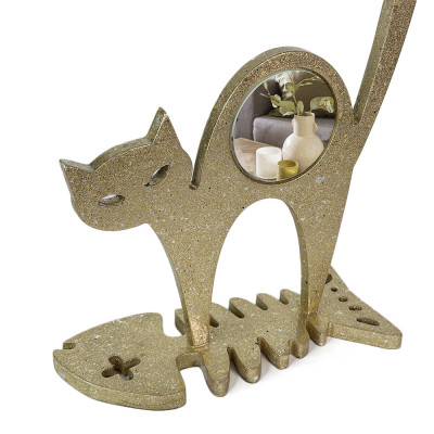 Будкрам купити Фігурка КІШКА з дзеркалом, золото поталь Sanpreis Фігурка КІШКА з дзеркалом, золото поталь Sanpreis 3