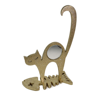 Будкрам купити Фігурка КІШКА з дзеркалом, золото поталь Sanpreis Фігурка КІШКА з дзеркалом, золото поталь Sanpreis 4