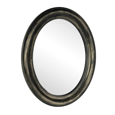Будкрам купити Дзеркало овальне 37х46 см настінне, графіт, золото поталь Sanpreis