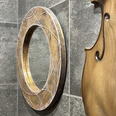 Будкрам купити Дзеркало кругле Ø40 см золото настінне поталь Sanpreis Дзеркало кругле Ø40 см золото настінне поталь Sanpreis 3