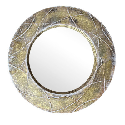 Будкрам купить Зеркало  круглое Ø40 см  настенное поталь золото Sanpreis