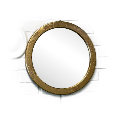 Будкрам купити Дзеркало кругле Ø45.5 см настінне золото порожнє Sanpreis
