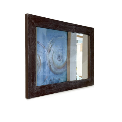 Будкрам купити Дзеркало настінне 40х60, рама МДФ коричневий зі сріблом Sanpreis