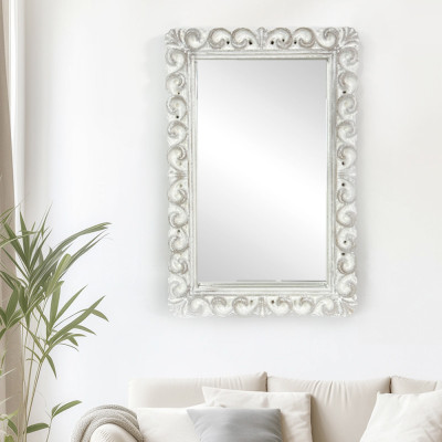 Будкрам купить Зеркало настенное резное 26х39 см, рама МДФ белый  Sanpreis Зеркало настенное резное 26х39 см, рама МДФ белый  Sanpreis 3