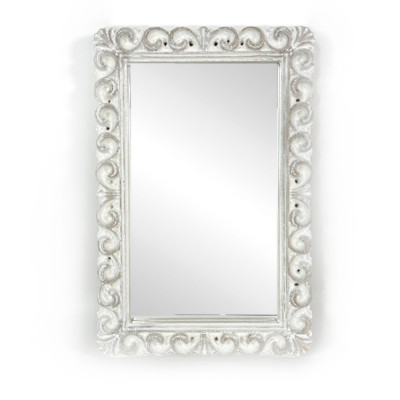 Будкрам купити Дзеркало настінне різьблене 26х39 см, рама МДФ білий Sanpreis