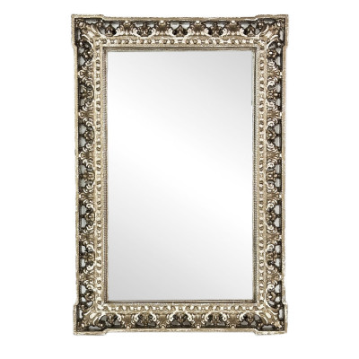 Будкрам купить Зеркало настенное резное 40х59 см, рама МДФ белый с бронзой Sanpreis Зеркало настенное резное 40х59 см, рама МДФ белый с бронзой Sanpreis 4