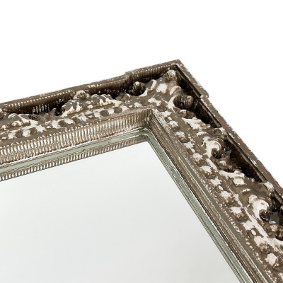 Будкрам купить Зеркало настенное резное 40х59 см, рама МДФ белый с бронзой Sanpreis Зеркало настенное резное 40х59 см, рама МДФ белый с бронзой Sanpreis 2