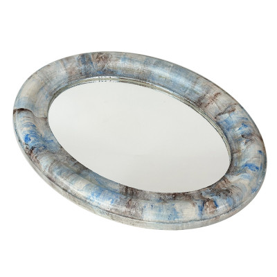 Будкрам купити Дзеркало овальне Мармур 29.х40 см, настінний, блакитний Sanpreis Дзеркало овальне Мармур 29.х40 см, настінний, блакитний Sanpreis 2