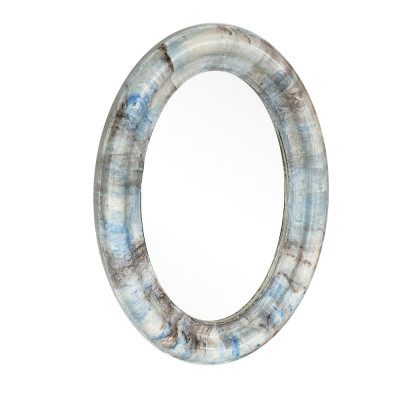 Будкрам купити Дзеркало овальне Мармур 29.х40 см, настінний, блакитний Sanpreis