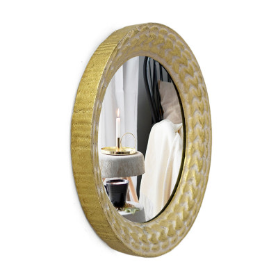 Будкрам купити Дзеркало Косичка Ø24 см настінне, золото Sanpreis