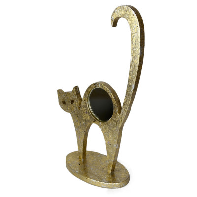 Будкрам купить Декоративная фигурка с зеркалом Ø9.5 КОШКА, поталь золото Sanpreis