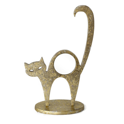 Будкрам купить Декоративная фигурка с зеркалом Ø9.5 КОШКА, поталь золото Sanpreis Декоративная фигурка с зеркалом Ø9.5 КОШКА, поталь золото Sanpreis 2